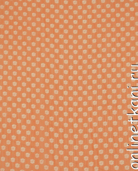 Ткань Шифон Набивной 0072 цвет оранжевый в горошек картинка