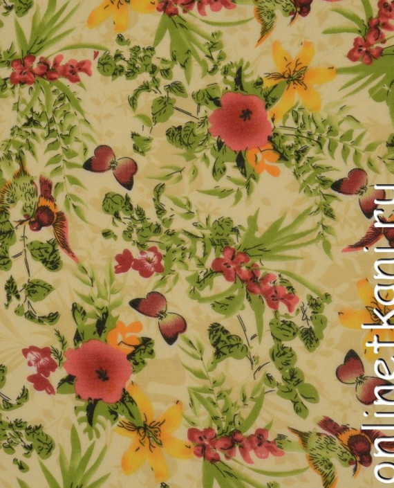 Ткань Шифон Набивной 0092 цвет разноцветный цветочный картинка