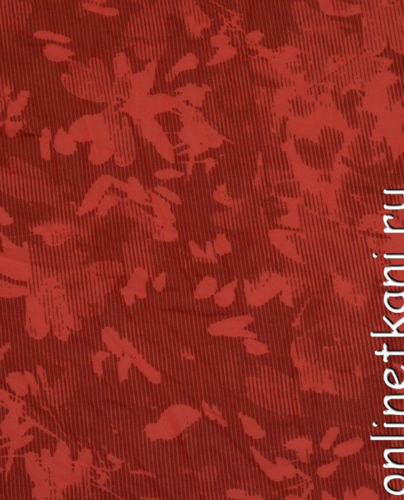 Ткань Шифон Набивной 0094 цвет красный цветочный картинка
