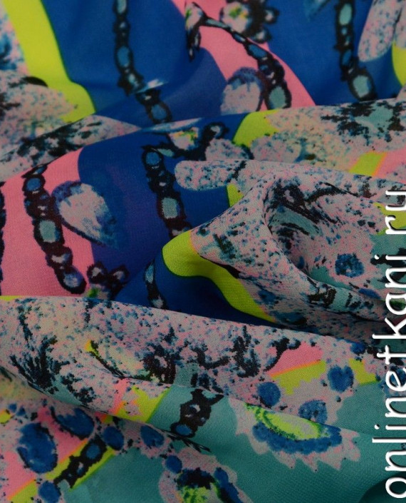Ткань Шифон Набивной 0096 цвет разноцветный абстрактный картинка 2