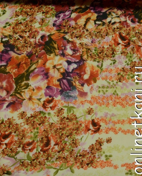 Ткань Шифон Набивной 0099 цвет разноцветный цветочный картинка