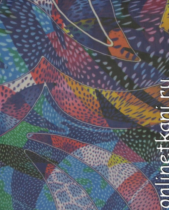 Ткань Шифон Набивной 0100 цвет разноцветный абстрактный картинка