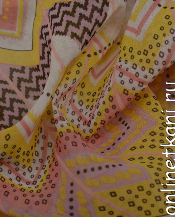 Ткань Шифон Набивной 0106 цвет разноцветный геометрический картинка 1