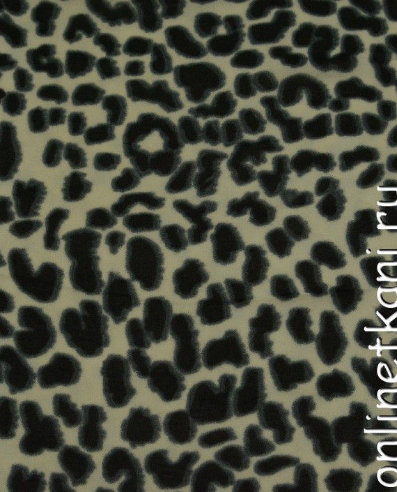 Ткань Креп Шифон Принт 0115 цвет бежевый леопардовый картинка