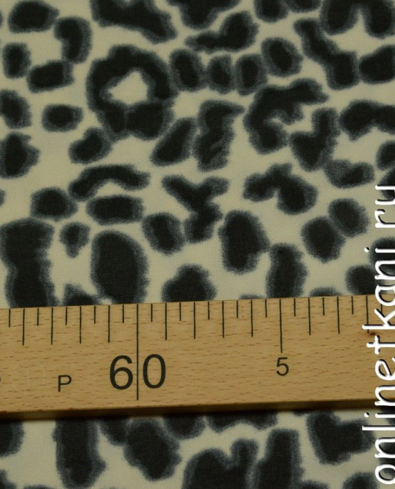 Ткань Креп Шифон Принт 0115 цвет бежевый леопардовый картинка 1