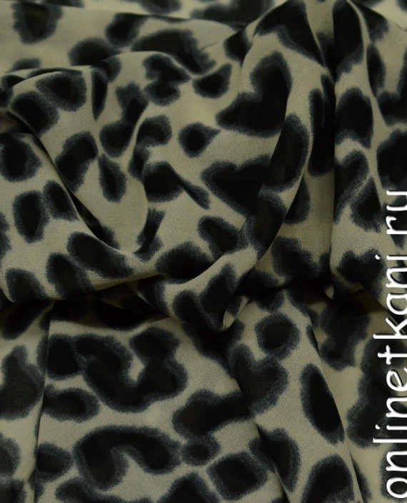 Ткань Креп Шифон Принт 0115 цвет бежевый леопардовый картинка 2