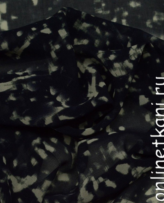 Ткань Шифон Набивной 0122 цвет серый абстрактный картинка 1