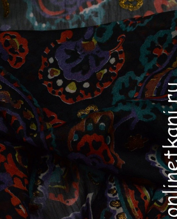 Ткань Шифон Набивной 0126 цвет разноцветный абстрактный картинка 1