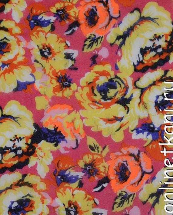Ткань Шифон Набивной 0132 цвет разноцветный цветочный картинка