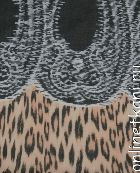 Ткань Шифон Набивной Купон 0147 цвет разноцветный леопардовый картинка