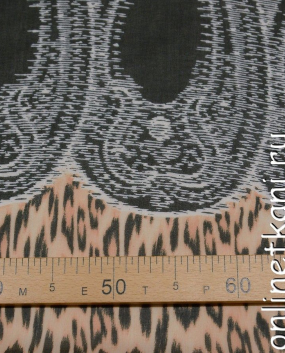 Ткань Шифон Набивной Купон 0147 цвет разноцветный леопардовый картинка 1