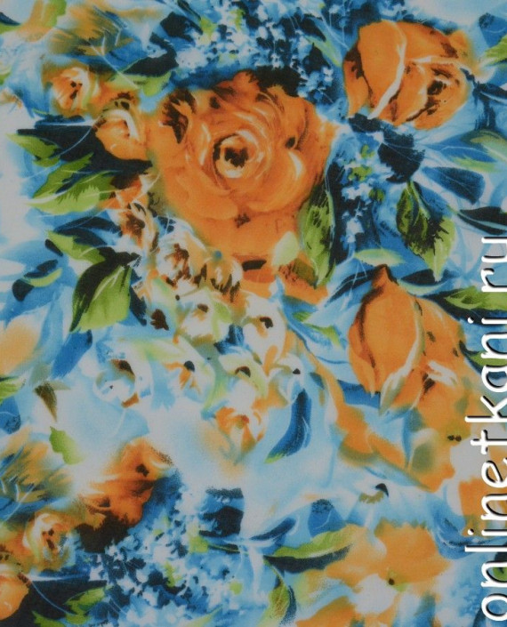 Ткань Шифон Набивной  0166 цвет разноцветный цветочный картинка