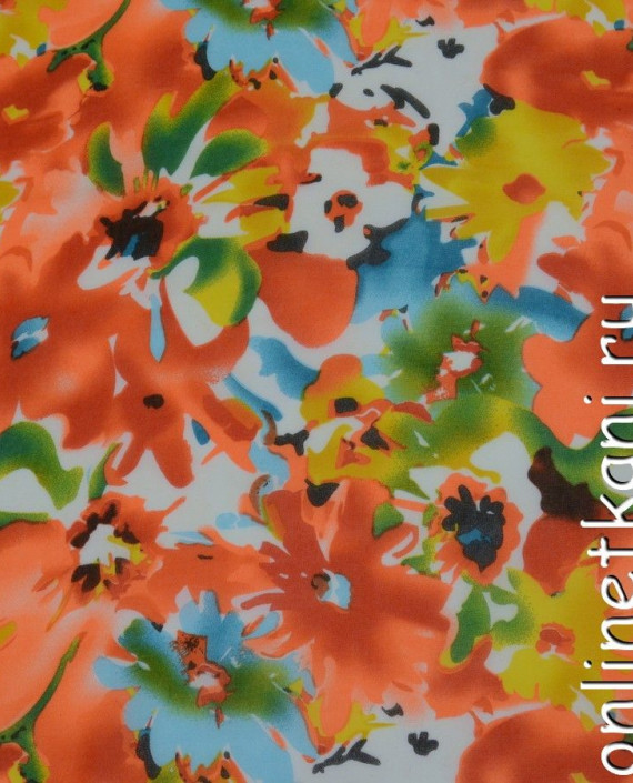 Ткань Шифон Набивной 0167 цвет разноцветный цветочный картинка
