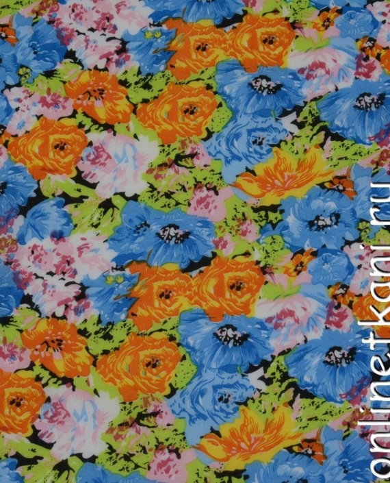 Ткань Шифон Набивной  0169 цвет разноцветный цветочный картинка