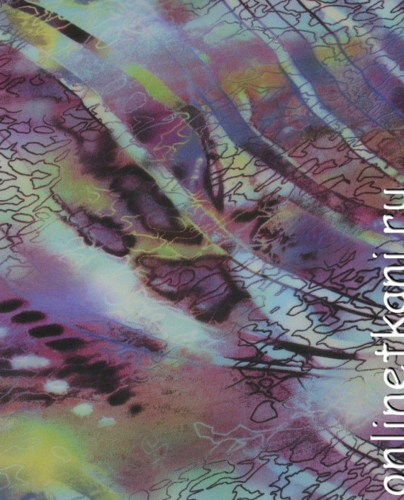 Ткань Шифон Набивной 0170 цвет разноцветный абстрактный картинка