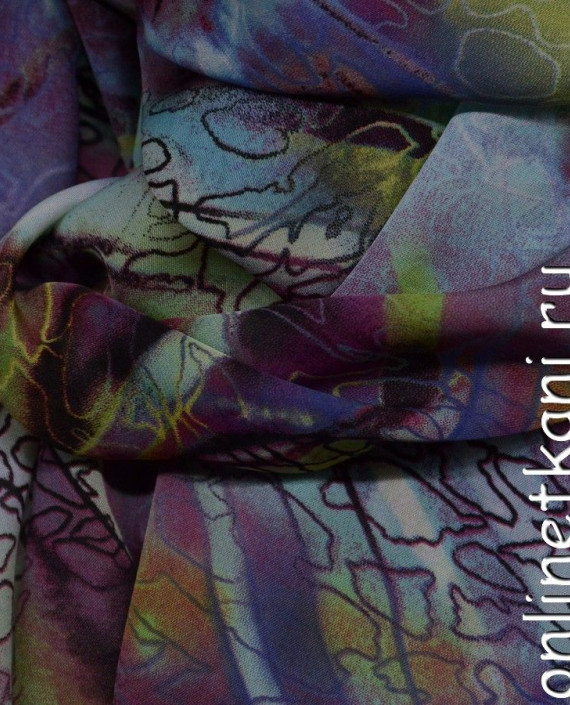 Ткань Шифон Набивной 0170 цвет разноцветный абстрактный картинка 1