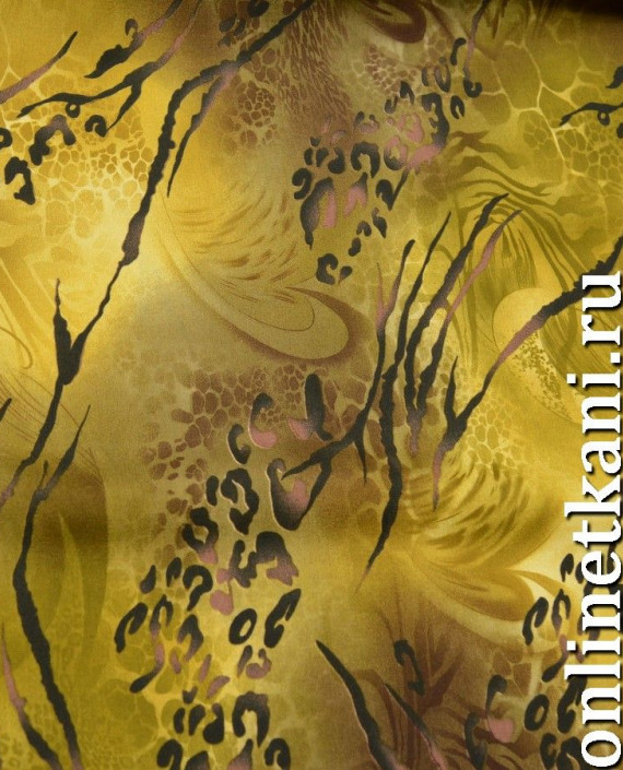 Ткань Шифон Набивной "Киао" 0176 цвет желтый абстрактный картинка