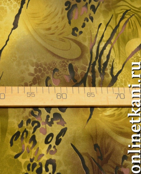 Ткань Шифон Набивной "Киао" 0176 цвет желтый абстрактный картинка 1