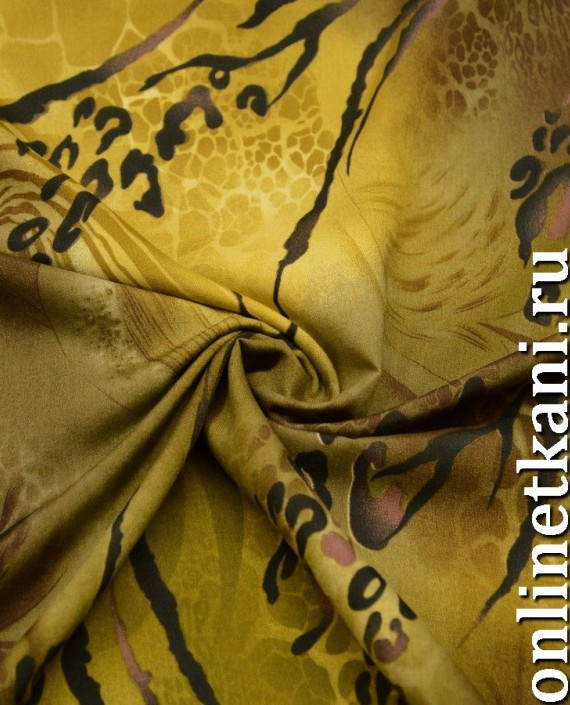 Ткань Шифон Набивной "Киао" 0176 цвет желтый абстрактный картинка 2