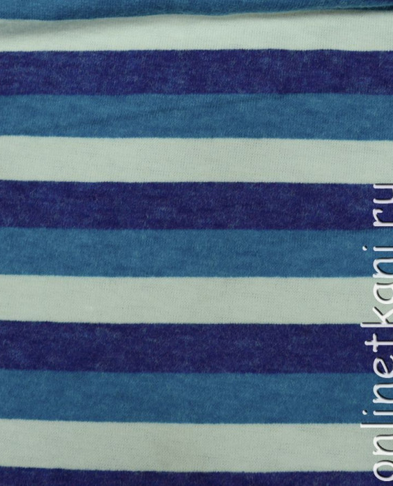 Ткань Трикотаж "Юнга" 0043 цвет синий в полоску картинка 2