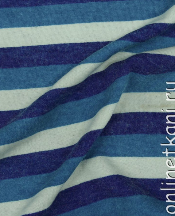 Ткань Трикотаж "Юнга" 0043 цвет синий в полоску картинка 1