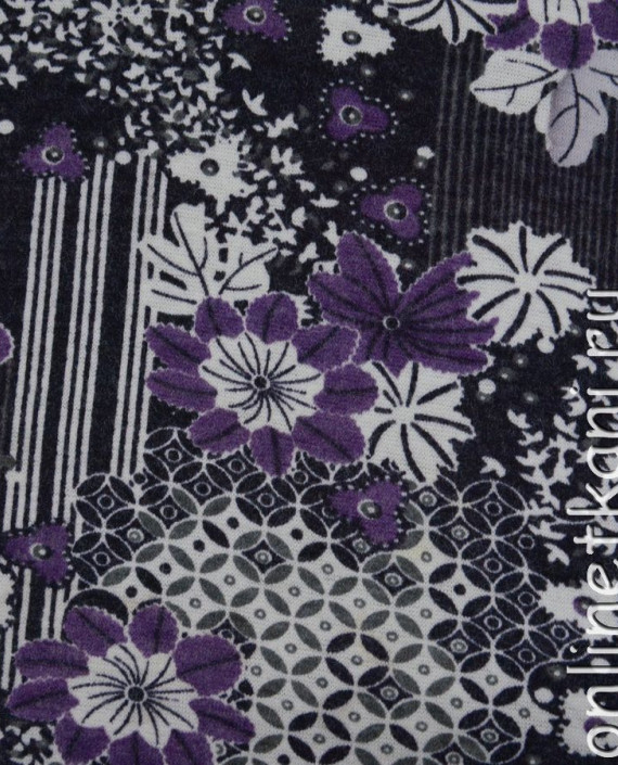 Ткань Трикотаж "Фиолетовый цвет" 0048 цвет фиолетовый цветочный картинка 1