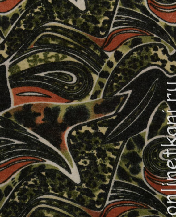 Ткань Трикотаж "Джунгли" 0049 цвет разноцветный абстрактный картинка