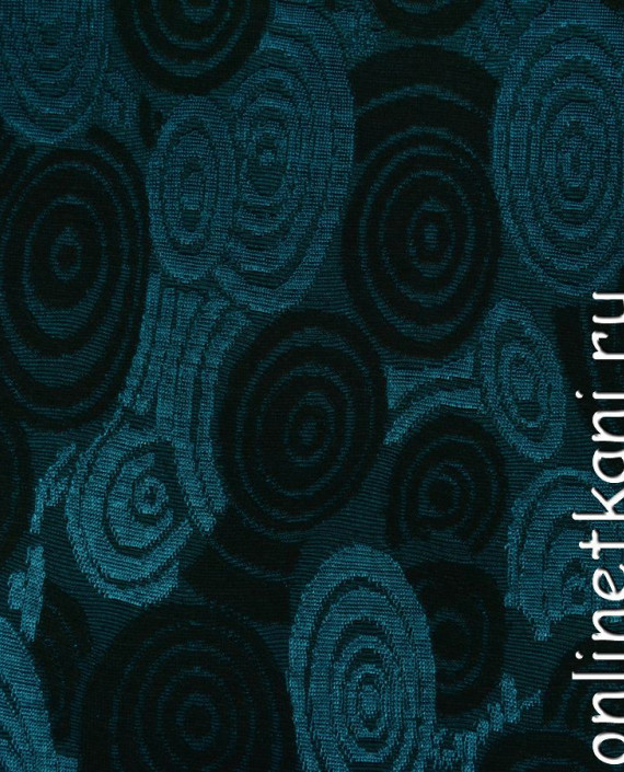 Ткань Трикотаж 0057 цвет синий геометрический картинка