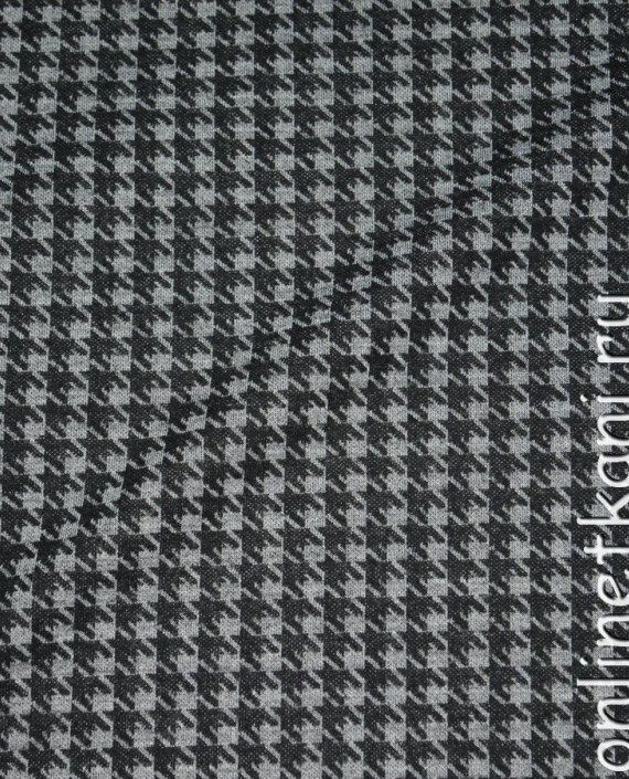 Ткань Трикотаж Шерсть "Черно-серая гусиная лапка" 0002 цвет разноцветный гусиная лапка картинка