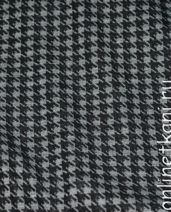 Ткань Трикотаж Шерсть "Черно-серая гусиная лапка" 0002 цвет разноцветный гусиная лапка картинка 3