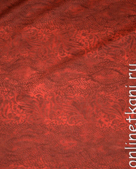 Ткань Трикотаж "Авелин" 0006 цвет красный анималистический картинка