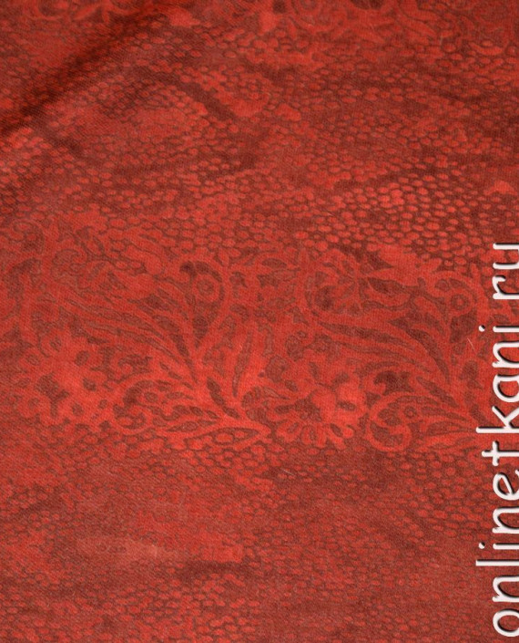 Ткань Трикотаж "Авелин" 0006 цвет красный анималистический картинка 3