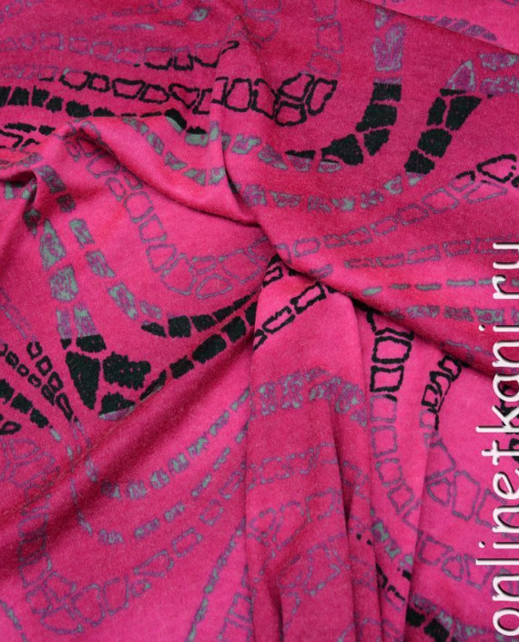 Ткань Трикотаж "Агас" 0009 цвет розовый абстрактный картинка