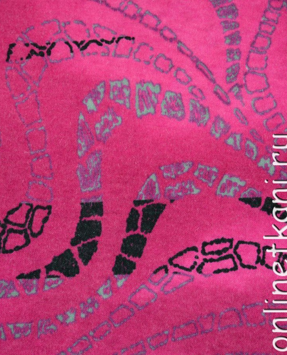 Ткань Трикотаж "Агас" 0009 цвет розовый абстрактный картинка 1