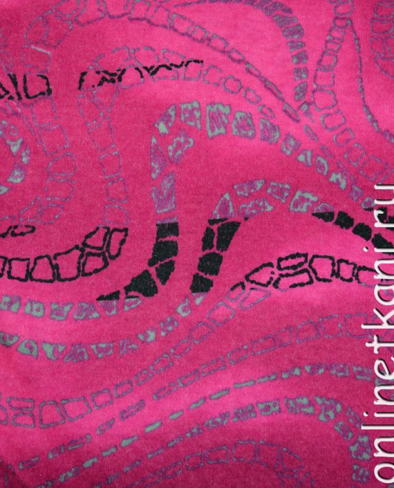 Ткань Трикотаж "Агас" 0009 цвет розовый абстрактный картинка 2