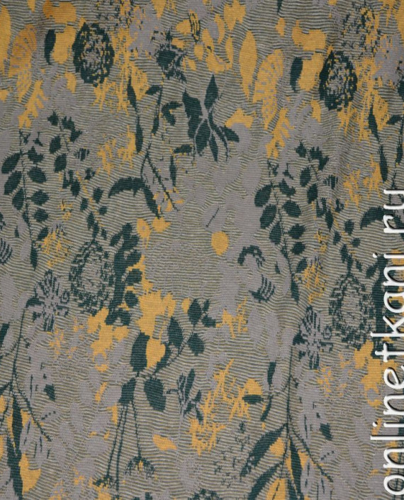 Ткань Трикотаж Хлопок "Анастаси" 0020 цвет серый цветочный картинка