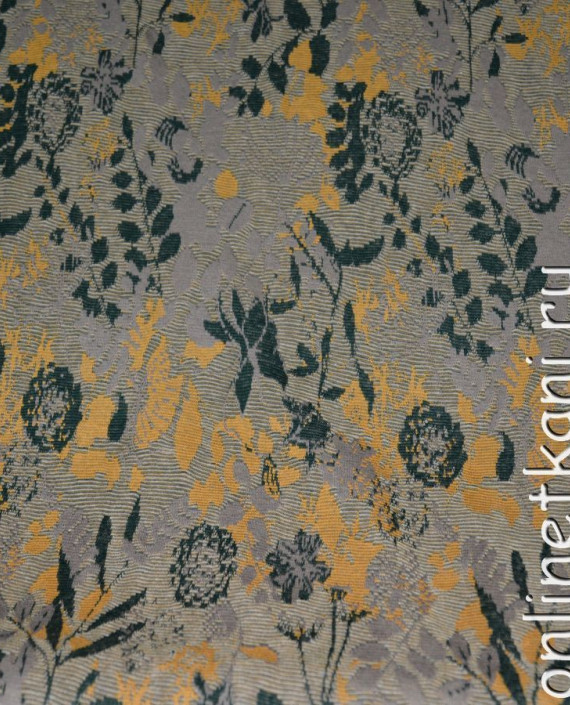 Ткань Трикотаж Хлопок "Анастаси" 0020 цвет серый цветочный картинка 3