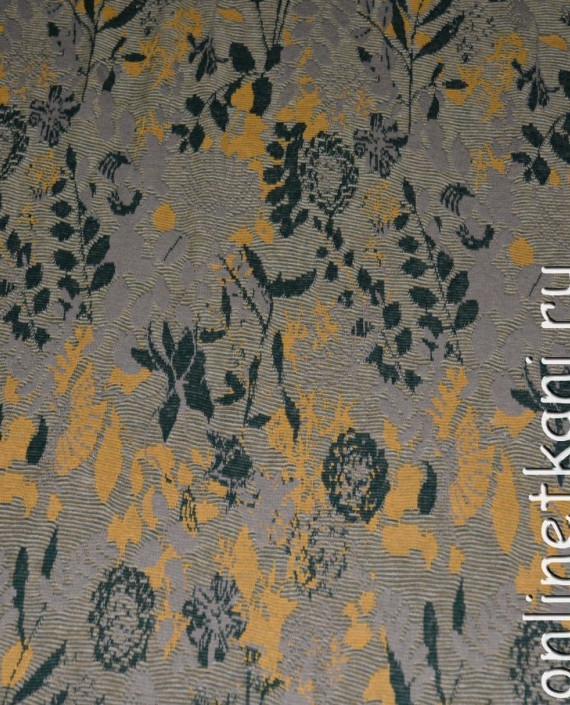 Ткань Трикотаж Хлопок "Анастаси" 0020 цвет серый цветочный картинка 2