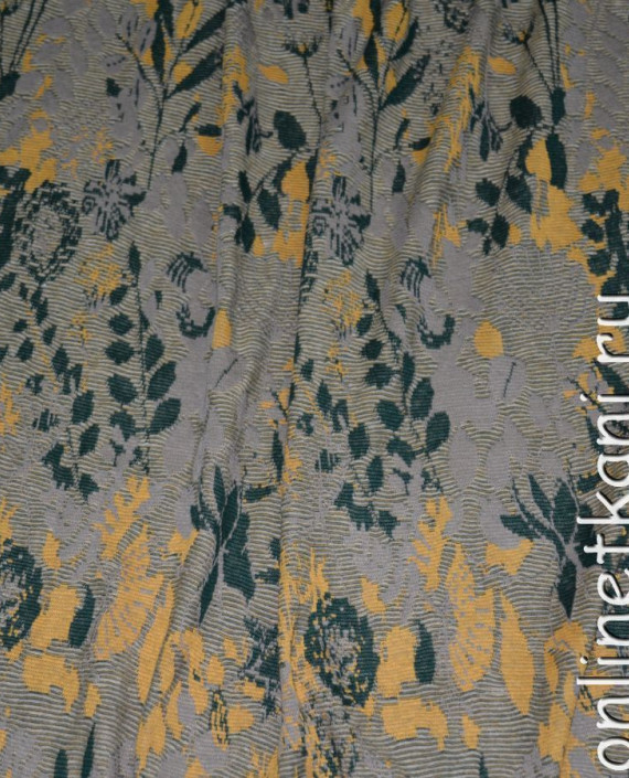 Ткань Трикотаж Хлопок "Анастаси" 0020 цвет серый цветочный картинка 1