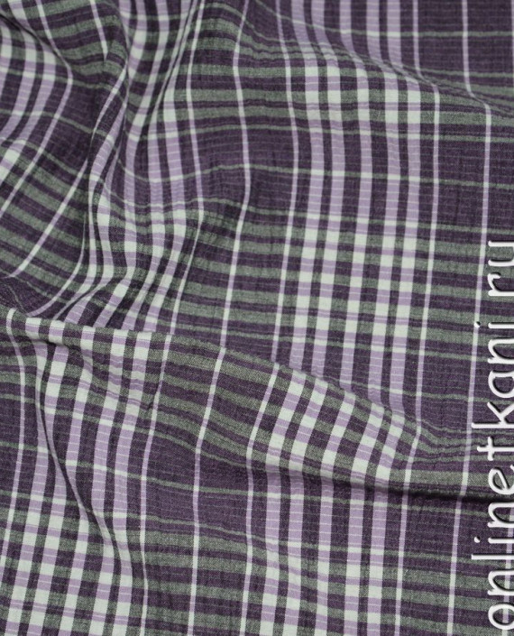 Ткань Рубашечная "Дамир" 0031 цвет фиолетовый в клетку картинка 3