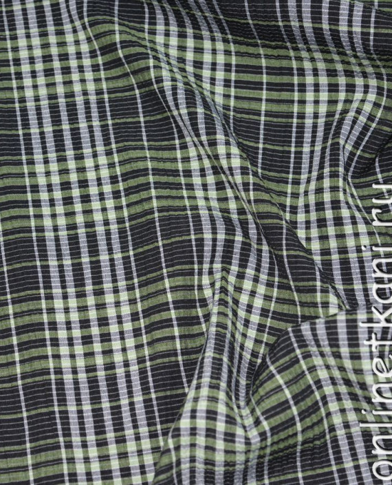 Ткань Рубашечная 0036 цвет зеленый в клетку картинка 1