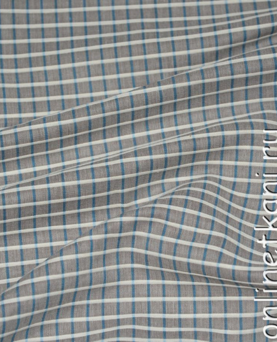 Ткань Рубашечная 0037 цвет серый в клетку картинка 3
