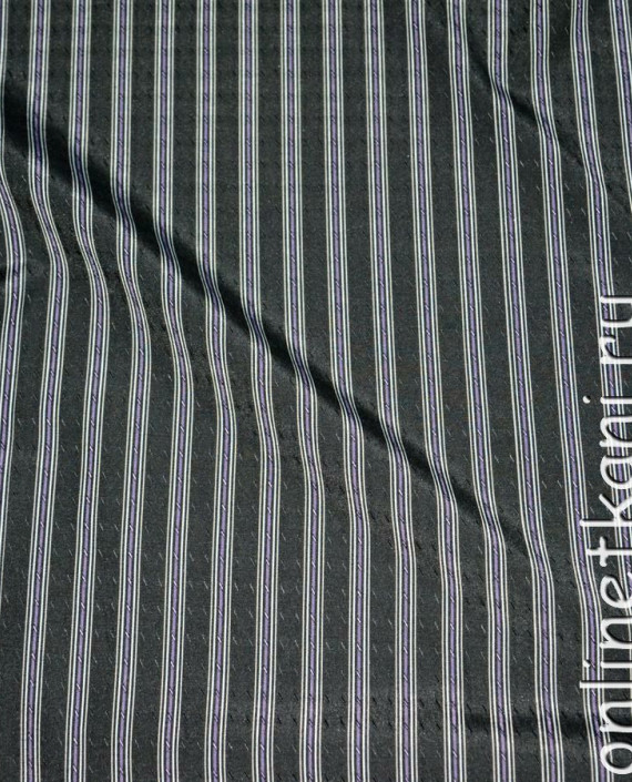 Ткань Вискоза Рубашечная "Ефим" 0040 цвет черный в полоску картинка