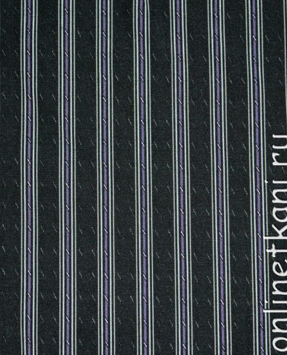 Ткань Вискоза Рубашечная "Ефим" 0040 цвет черный в полоску картинка 2