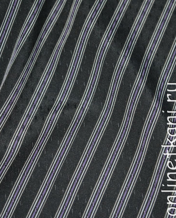 Ткань Вискоза Рубашечная "Ефим" 0040 цвет черный в полоску картинка 1