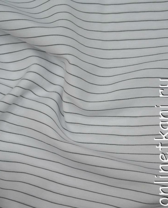 Ткань Вискоза Рубашечная "Ерофей" 0047 цвет белый в полоску картинка 2