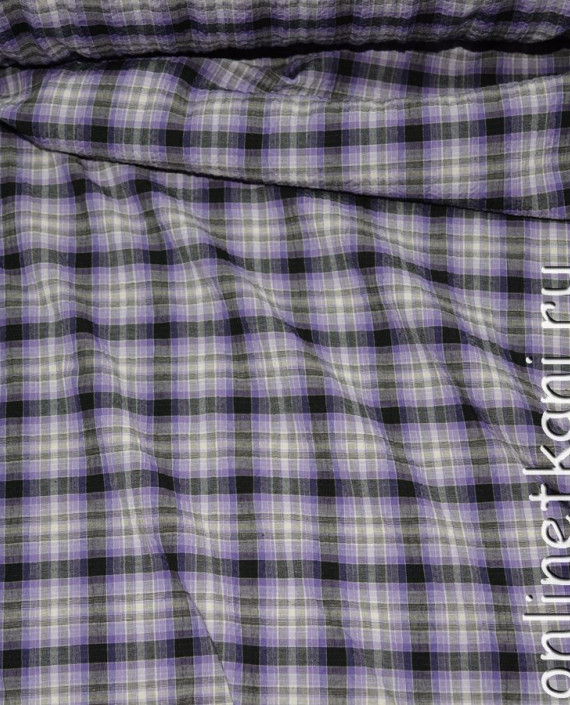 Ткань Рубашечная "Дорофей" 0054 цвет сиреневый в клетку картинка