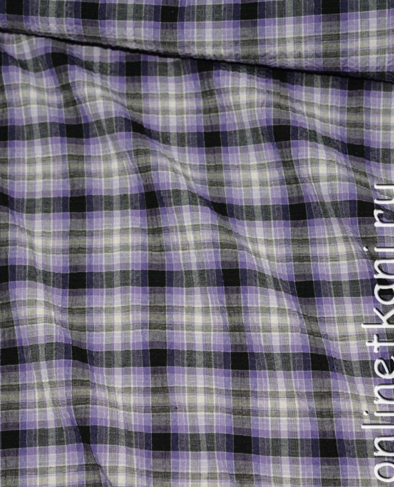 Ткань Рубашечная "Дорофей" 0054 цвет сиреневый в клетку картинка 2
