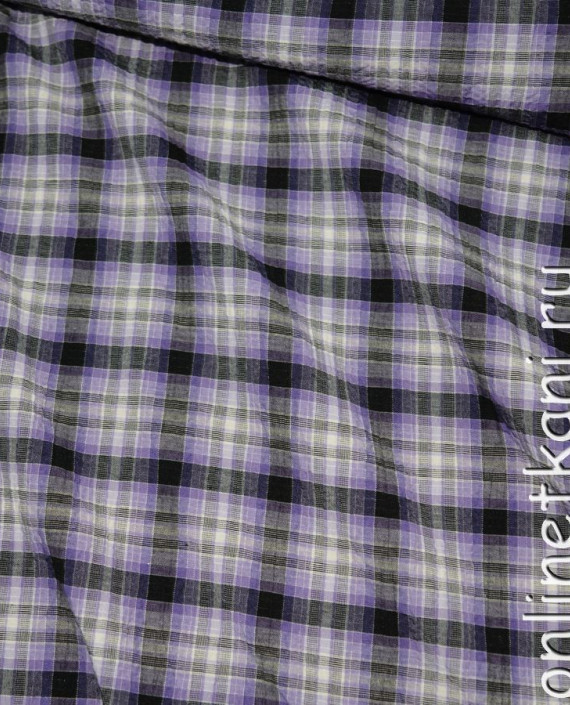 Ткань Рубашечная "Дорофей" 0054 цвет сиреневый в клетку картинка 1