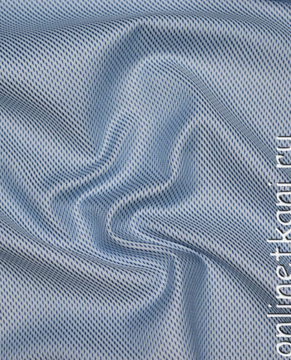 Ткань Вискоза Рубашечная "Синий ромбик" картинка